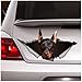 WYZDGTD Doberman Autocollant De Voiture Doberman Autocollant Doberman Aimant Autocollant Drôle Autocollant pour Ordinateur Portable Autocollant 3D 2 Pcs Côté Plus Long 21 Cm