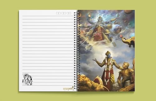 Image of zenithink Radha Krishna Wiro Journal Notebook | 80 gsm Paper With 350GSM Hard Cover | Single Ruled | Pages - 160 | A5 Size | Wiro Binding | Versatile for School, Home & Office |