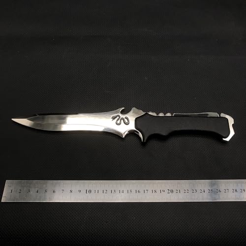 crafthand Life-Size Re4 Jack Krauser Knife 11.8\" Metal Game Weapon Collectible Desktop Decoration Cosplay Prop Keychain - Thumbnail 5