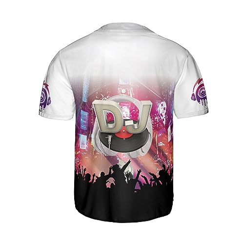 Personalized DJ Baseball Jersey Shirt, DJ Tshirts for Men, DJ Player, DJ Shirt Men, DJ T Shirt Men Gift Music Lover miniatura 3