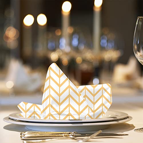 Chevron Stripe Simple Cloth Napkins Dinner Napkins Washable Table Napkin For Cocktail Home Wedding Banquet Party Restaurants 20 X 20 Inch #TOP2