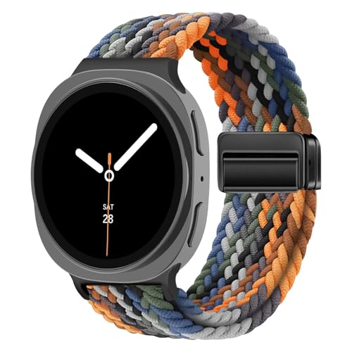 Image of VEMIGON Nylon Braided Magnetic Band Compatible with Samsung Galaxy Watch 8 /8 Classic, Elastic Fabric One Click No Gap Sport Strap for Galaxy Watch 8 40mm 44mm /8 Classic 46mm