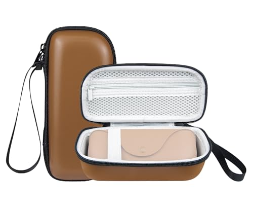 SOULWIT Estojo rígido de EVA inteligente para óculos Ray-Ban Meta Wayfarer/Skyler/Headliner (Gen1/Gen 2) - Capas protetoras para caixa de carregamento de óculos com laço para pendurar - café