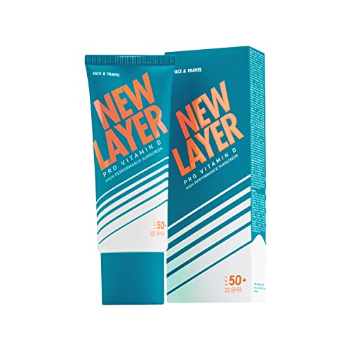 NEW LAYER Protector Solar Cara | SPF 50+ | Pro Vitamina D | Libre de Microplástico | Reef-friendly | Libre de Octocrylene | Resistente al agua (75ml)