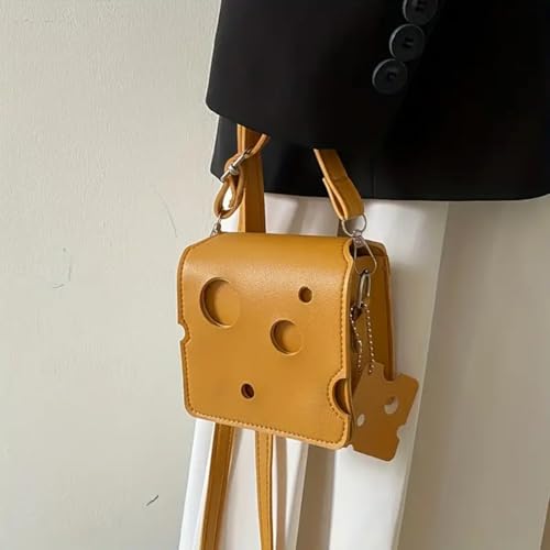 Cheese Shaped Crossbody Bag, Creative Mini Shoulder Bag Women Fashion Handbag Wallet Purse2