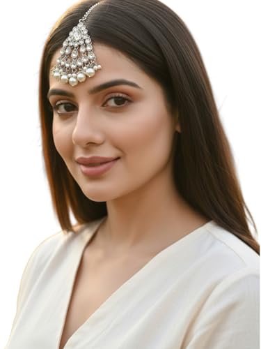 Image of Gold Plated Stone Studded Maang Tikka Head Jewellery For Women and Girls