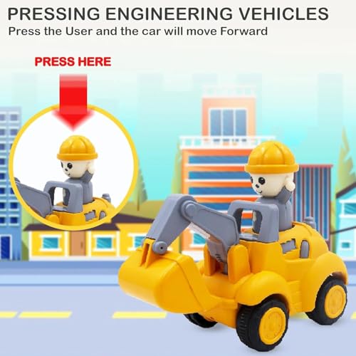 Image of ToyBharat Push & Go Construction Toy Set (Pack of 3) - Loader, Picker & Roller, Safe & Durable, for Kids 1-6 Years
