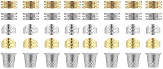 FAVOMOTO 40 pcs Cross Craft Professional Accessories DIY Needles Embroidery Hand Shield Convenient Sewing Protectors Thimbles Bronze Quilting Portable Supplies Fingertip Protector Metal