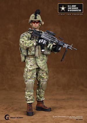 CRAZY DUMMY 1/6 Working US Army Ranger Regiment Saw Gunner ( Afghanistan ) CD78004