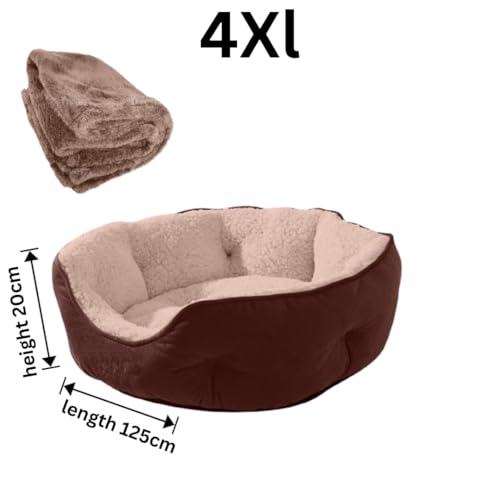 Image of DRILLY Premium Fur Washable Dog /cat Bed with Blanket for Small |Medium | Large | Extra Large | XXL |XXXL |4XL Size Dogs | Cats | Puppy |pet | Rabbit | Persian cat | Indoor cat (4XL)