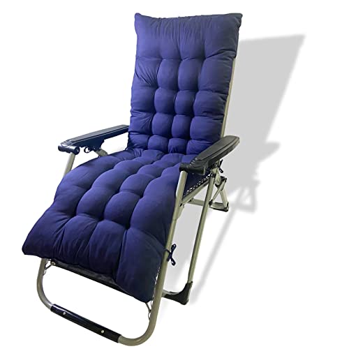 Chaise Lounge Chair Cushions 61Inch Long Bench Cushion For Outdoor Furniture, Indoor Outdoor 3Inch Padded Recliner Zero Gravity Chair Cushion W/Non-Slip Back Elastic Sleeve, Navy Blue #TOP25