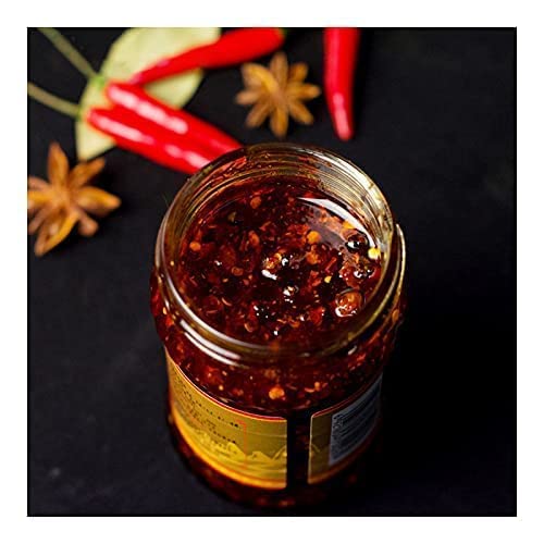 Lgm Lao Gan Ma Spicy Chili Crisp Spicy Chinese Chili Oil Hot Sauce With Roasted Chili Pepper Flakes | 7.41Oz 210G (1 Jar) + One Ninechef Golden Color Spoon (1 Jars + 1 Spoon), 7.41 Ounce (Pack Of 1) #TOP4