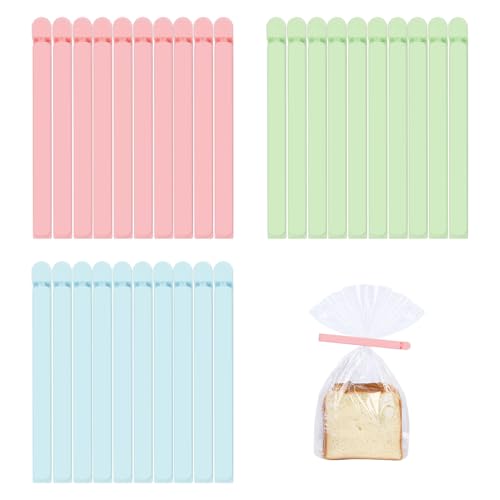 30 Stück 15cm Verschlussklammern Tütenverschluss Clips, Frischhalteclips Beutelverschlussclips, Klammern für Tüten, Wiederverwendbar Küchenclips Tütenclips Groß zum Versiegeln von Obst, Gemüse, Snacks