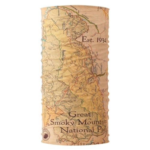 McGovern Outdoor Great Smoky Mountains National Park Map Bana - Face Mask, Headband, Head Wrap, Neck Wrap, Sports Headwear