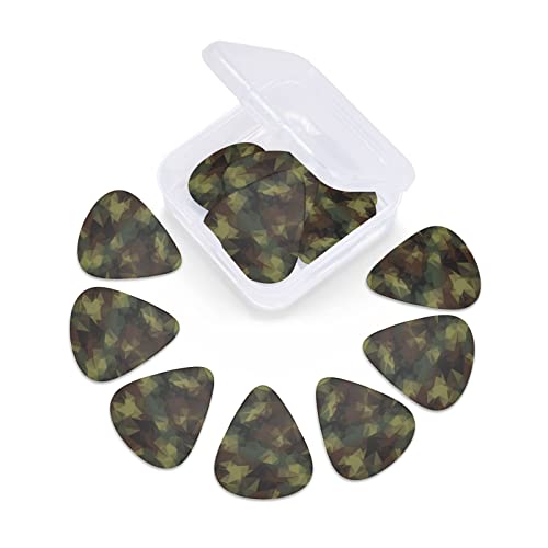 Lot de 12 médiators de guitare avec motif camouflage géométrique abstrait pour guitare basse électrique, acoustique, cadeau pour les amateurs de guitare avec boîte - Les Beatles, Paul McCartney, John Lennon, RIngo Starr, George Harrison Lot de 12 médiators de guitare avec motif camouflage géométrique abstrait pour guitare basse électrique, acoustique, cadeau pour les amateurs de guitare avec boîte – Image 4