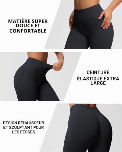 JTSONN Leggings de Sport pour Femmes Scrunch Butt Pantalons de Yoga Taille Haute Long Booty Lifting Pantalon Push Up Gym Collants sans Coutures Pantalon de Course – vue 6