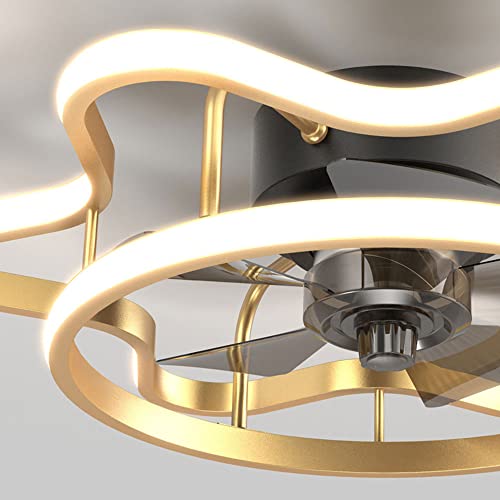 Plafonnier avec ventilateur 22in télécommande 2.4G LED 56W dimmable