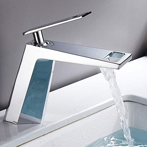 Robinet en laiton épaissi de salle de bains mitigeur haut de gamme avec placage chrome