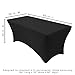 YOUR CHAIR COVERS Rectangular Spandex 8ft Fitted Tablecloth – Stretch Elastic Wedding & Event Decoration (Black)