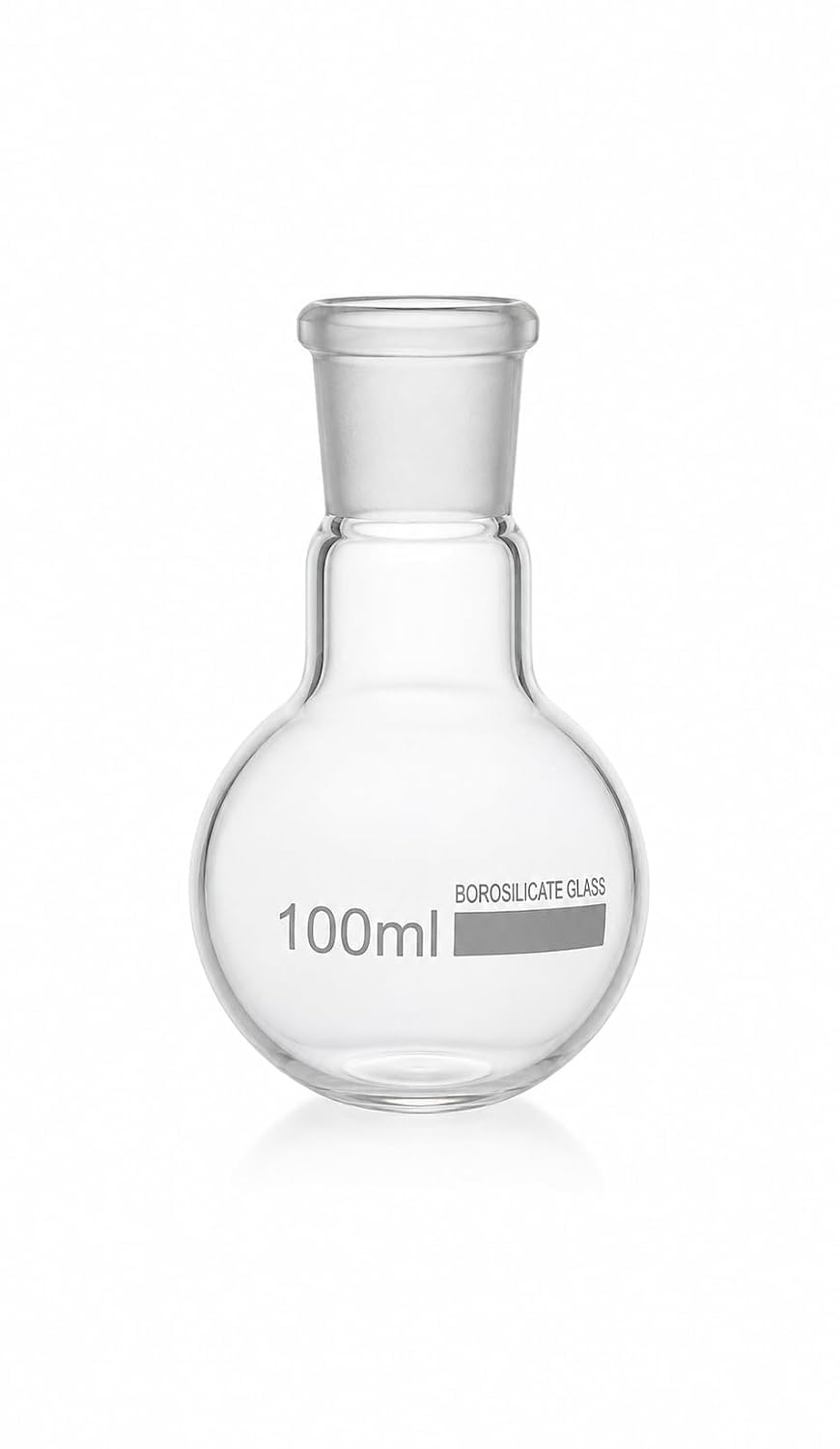 Borosilicate Glass Round Bottom Flask with Standard Socket Joint | Boro 3.3 Heat & Chemical Resistant Laboratory Boiling Flask for Distillation, Heating, Reflux, Chemistry Lab & Science Experiments-image-37