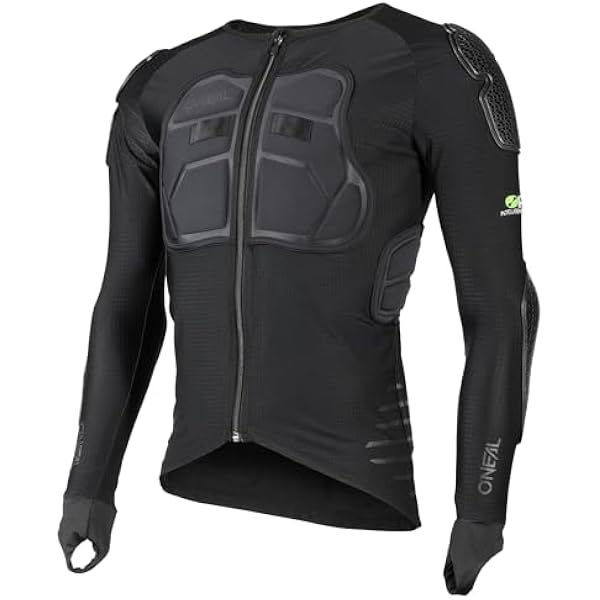 O NEAL Koszulka z ochraniaczami motocrossowa enduro elastyczna lekka kurtka ochronna z pianki poliuretanowej wstawka z siateczki koszulka z długim rękawem STV V.23 dla dorosłych czarna