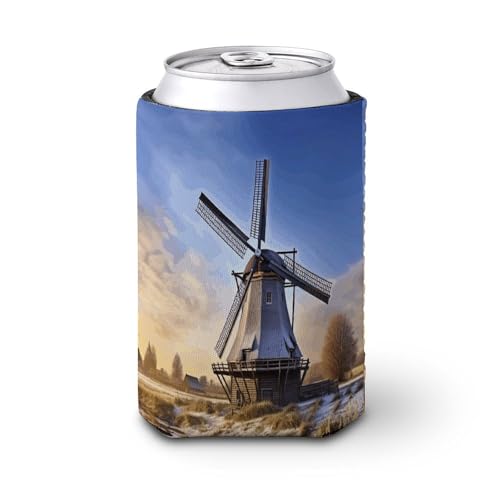 Traditional Windmill Cup Sleeve Reusable Iced Coffee Sleeves Cute Insulated Cup Sleeve for Cold Beverages Coffee Cup Holder Fits All For Regular Size Bottles