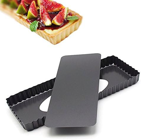14.4 Inches Removable Loose Bottom Non-Stick Rectangle Tart Pan - 14.4" x 5.9" x 1.2"