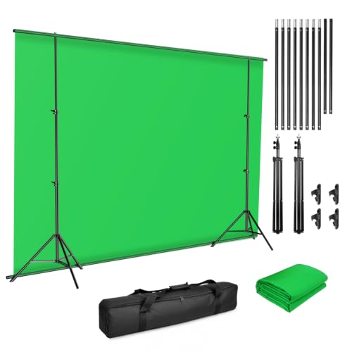 EMART 6.5x9.8ft Green Screen Backdrop Kit with Stand I-Frame Design
