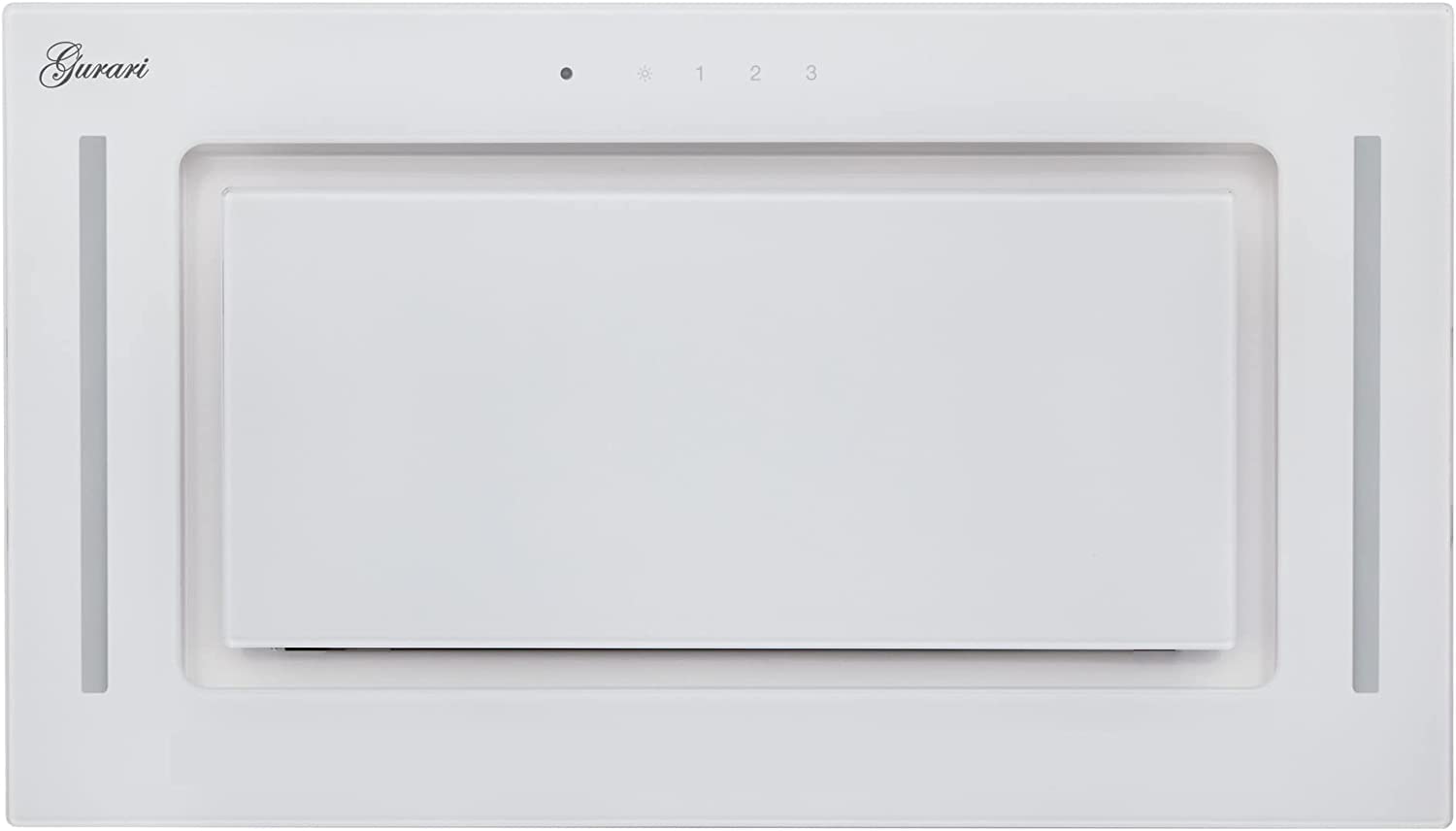 Gurari 217 WH 52 Pr, campana de techo 52 cm blanca empotrada con bloque de ventilación, marco de cristal, 3 niveles, 1000 m³/h, campana empotrada, mando a distancia