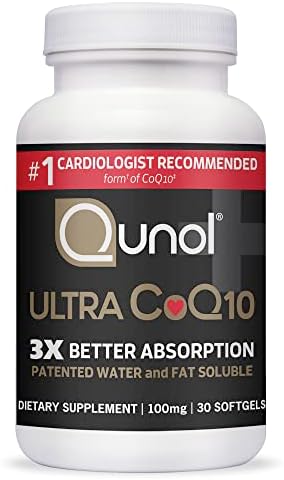 Qunol Ultra CoQ10 100mg, 3x Better Absorption, Patented Water and Fat Soluble Natural Supplement Form of Coenzyme Q10, Antioxidant for Heart Health, 30 Count Softgels