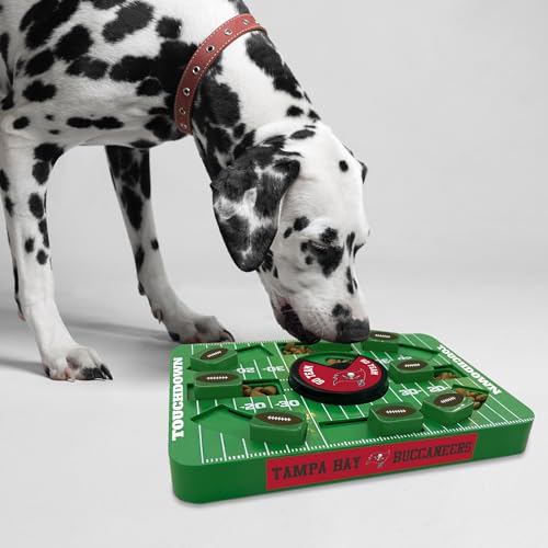 Image of Pets First NFL Tampa Bay Buccaneers Large Puzzle Toy for Dogs, Slow Feeder Board for Pets, New Bigger Size, Interactive Doggie Treat Toy