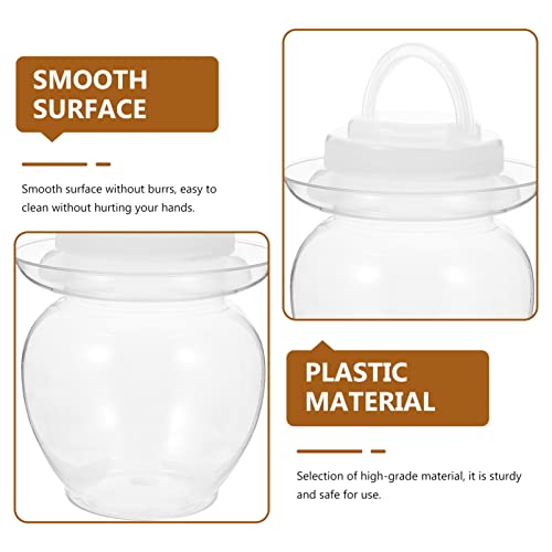 Hemoton Fermentation Tank Fermenting Pickle Container Plastic Fermenting Jar Fermentation Crock Pickle Pot Clear Foods Fermenting Jar For Pickling Sauerkraut Kimchi Kombuch Paocai Jar #TOP6