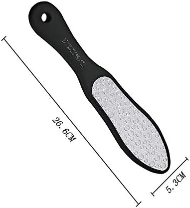 BEZOX Premium Foot File, Double Side Pedicure Rasp, Dead Hard Cracked Skin Calluses Remover, Portable Foot Care Tool, Heavy Duty Stainless Steel (Soft Silicone Handle)
