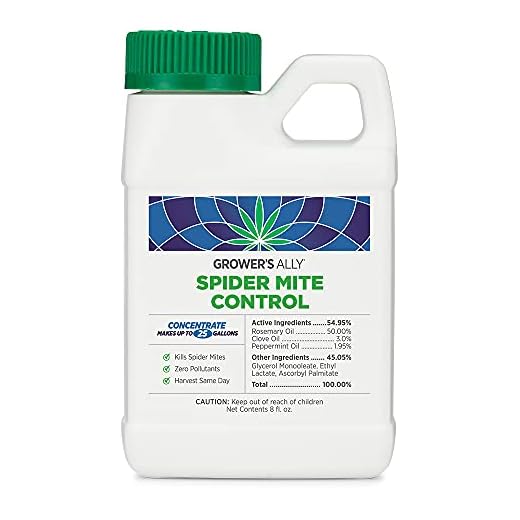 Grower's Ally Spider Mite Control Concentrate - Natural Insecticide & Spider Mites Killer for Plants Indoor & Outdoor - OMRI Listed Garden Pest Control - Bee, Pet & Kid Safe - 8 Oz, Makes 25 Gallons