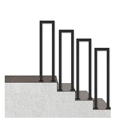 XEWNEG Mains Courantes Escaliers, Garde-Corps en Forme De Rail D'escalier en Fer Forgé Noir en Forme De U avec Kit D'installation, Rails à Main pour Intérieur Et Extérieur, 35-100cm(Size:35CM/1.1FT)