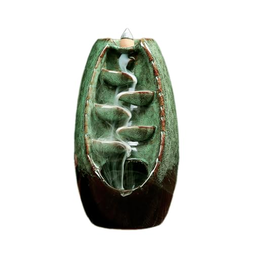 Wambere Rückfluss Räuchergefäß Wasserfall,Keramik Weihrauchhalter Aromatherapie Ornament Räucherwasserfall mit 120