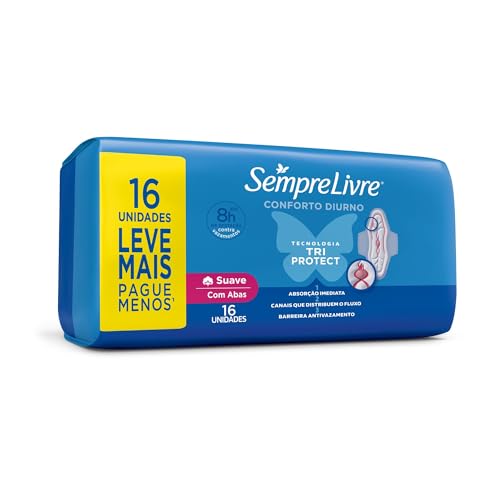 Absorvente Sempre Livre Adapt Plus Cobertura Suave Leve + Pague - c/ 16 Unid