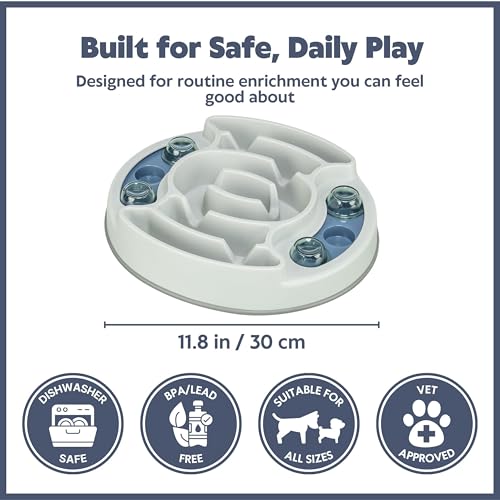 Image of TRIXIE Slide & Feed Dog Activity Interactive Toy, Level 1 Food Puzzle Game, Brain Teasing Treat Dispenser, IQ and Mental Development Toy for Smart Dogs, Enrichment Toy for Boredom Busting