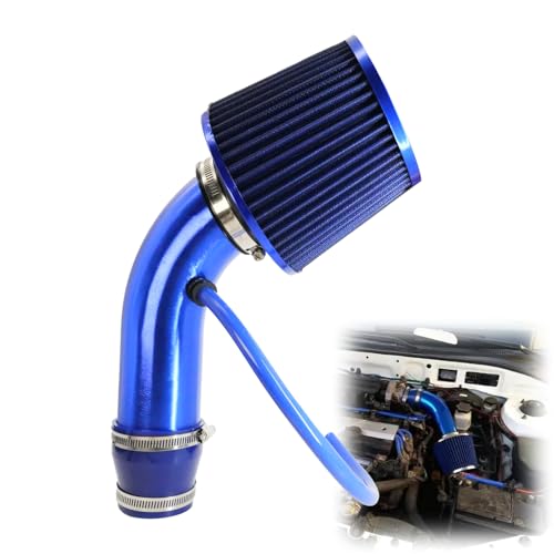 Flewdart kit admission direct universel 76mm, filtre à air conique, kit filtre a air voiture, d'admission d'air en Fibre de avec Tuyau