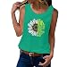 Yowablo Femmes sans manches été hauts débardeur mignon fleur Bouquet graphique décontracté vacances petit haut Haut Blanc Court
