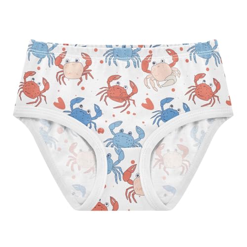 Wusikd Blue Red Crab Girls' Underwear Cotton Cute Girls Briefs Soft Toddler Underwear 2T