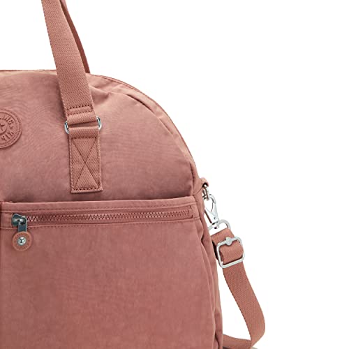 Kipling Women's Eugina Satchel, Handmade, Removable Shoulder Strap, Outer Pockets, Nylon Duffle Bag, Kind Rose B #TOP3
