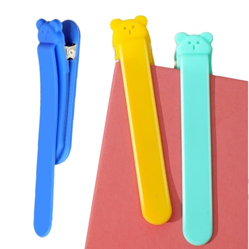Marcapáginas de silicona - 3 sujetalibros automáticos, marcapáginas inteligentes de silicona para amantes de la lectura, práctico accesorio para marcar tus páginas y rastrear fácilmente
