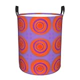 Runder Korb für schmutzige Kleidung, orangefarbener Kreis, wasserdichtes Material, kann aufrecht stehen, geeignet für Schlafzimmer und Badezimmer