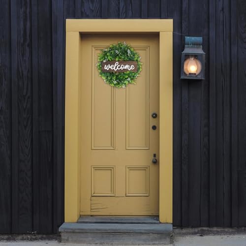 Guirnalda artificial de plantas con base de madera lavable para colgar en pared 6