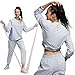 HOTSUIT Sauna Suit for Women Sweat Suits Sauna Jacket Pants Gym Workout Lightweight Anti Torn Full Body, White, 3XL