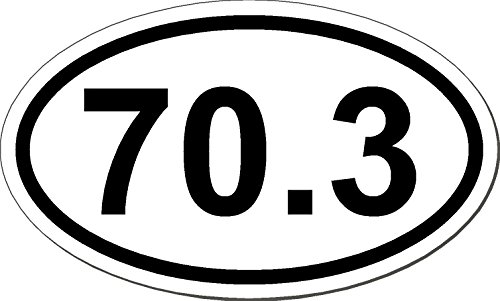 I Make Decals® - 70.3 Half Ironman, Triathlon, Run car Bumper Window Sticker 3 x 5 inch, Euro Oval - Runner, Running, Race, Marathon, Vinyl Sticker Decal