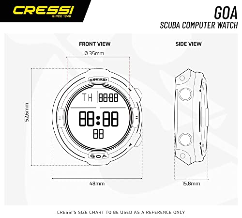 Image of Cressi Goa Dive Watch Computer | 4 Programs - Air /Nitrox, Freediving, Gage | Made in Italy