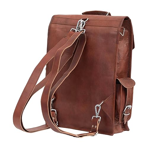 Shy Shy Let’S Touch The Sky IHA_1008 Shy Shy Let'S Touch The Sky 15 Inch Vintage Leather Backpack Laptop Messenger Lightweight Rusksack Sling Bag Men (11 Inch (W) X 15 Inch (H)) Brown thumb #6
