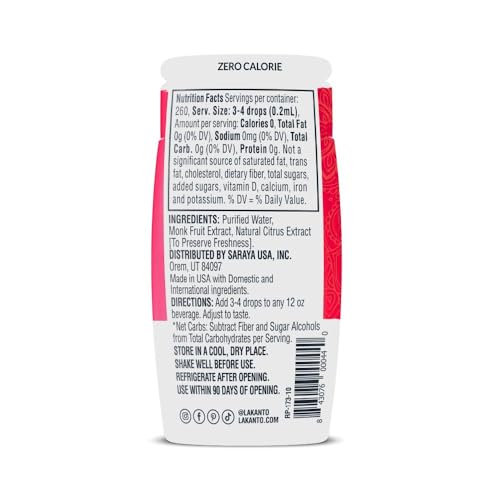 image for Lakanto Liquid Monk Fruit Extract Drops - Zero Calorie, Zero Sugar, Ke